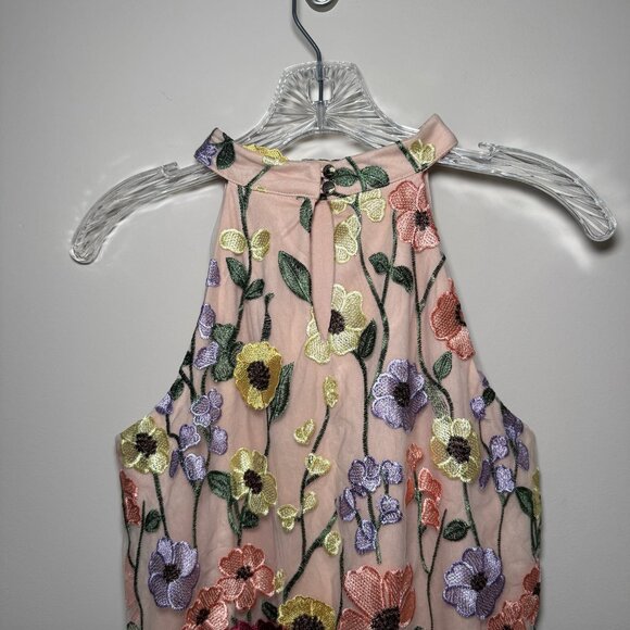NWT gbGirls Sleeveless Hi Neck 3D Embroidered Floral Dress 3D lace size XL - Picture 7 of 9